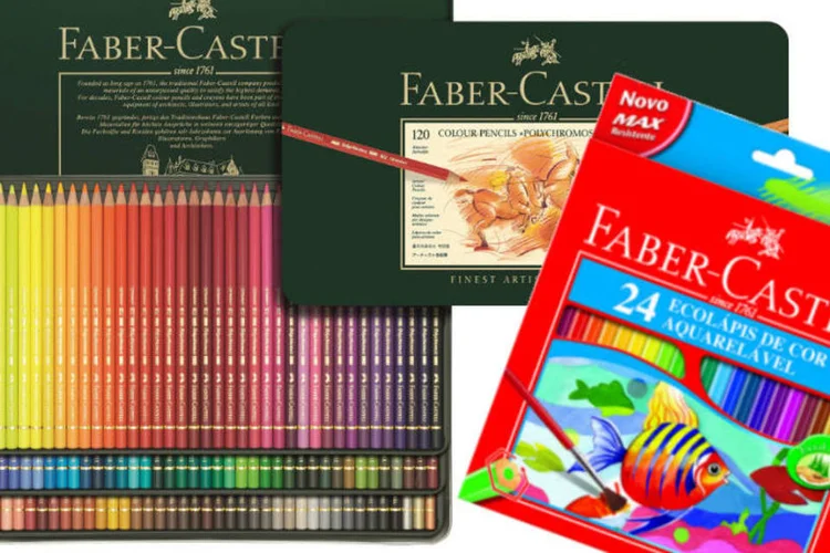 Caixas com 120 e 24 cores da Faber-Castell: empresa teve de aumentar produção para atender clientes (Divulgação Faber-Castell)