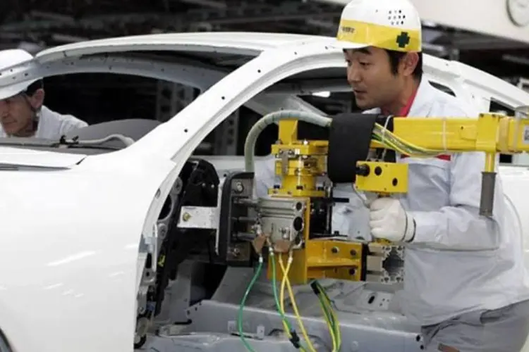 Fábrica da Nissan no Japão: montadoras tiveram a maior queda de produção na história  (Koji Watanabe/Getty Images)