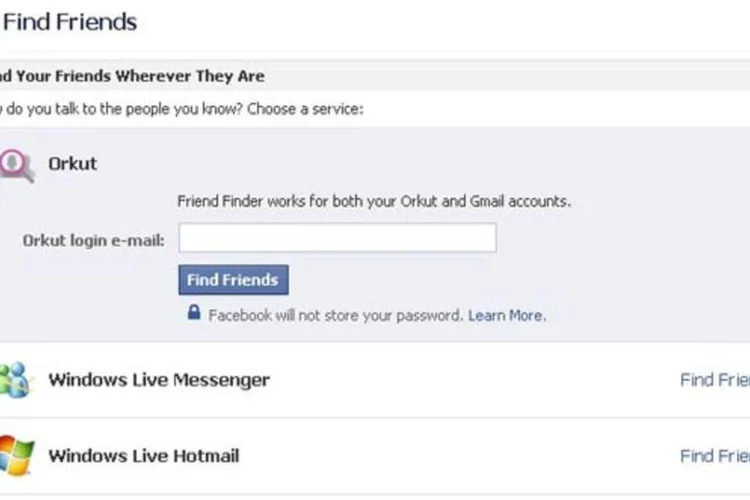 Opção "procurar amigos" do Facebook: rede ignorou apelos dos consumidores alemães (Reprodução)