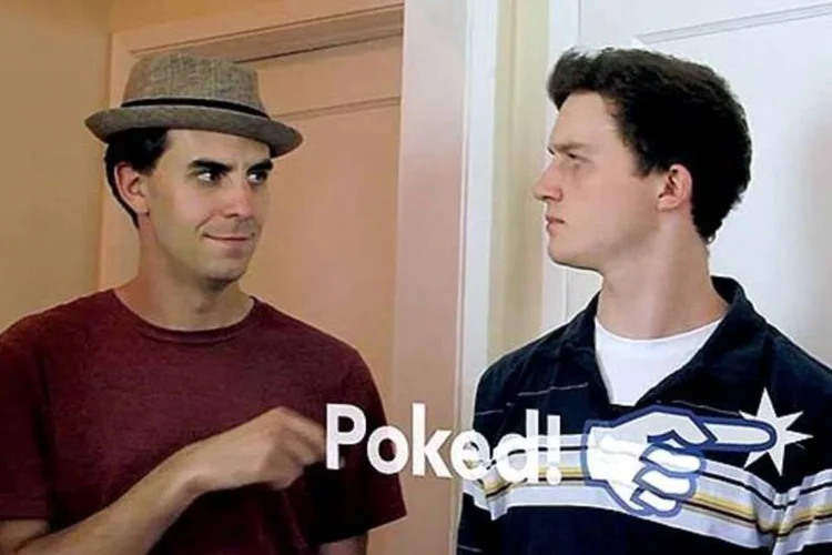 Já imaginou se você pudesse cutucar amigos e escrever no mural deles na vida real? (Reprodução de EXAME.com)