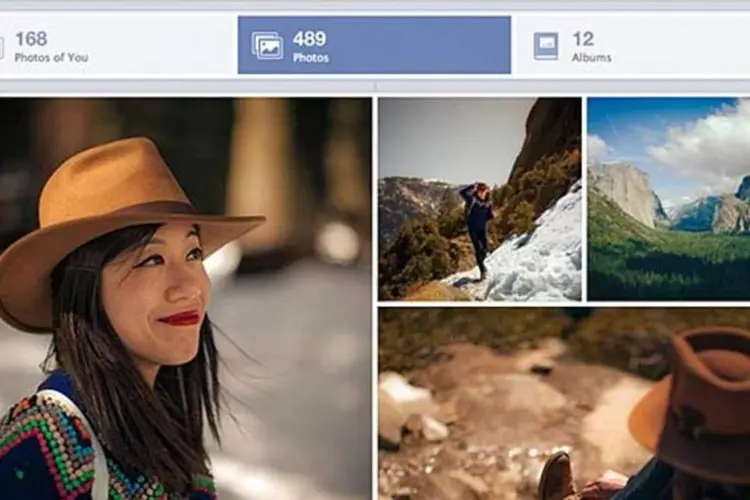 Página de fotos do Facebook com o layout anunciado em julho de 2012 (Divulgação)