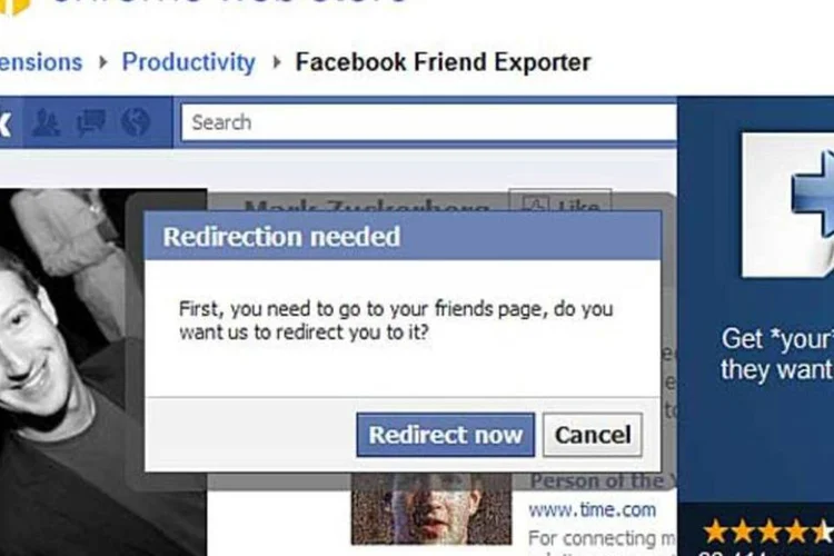 Embora o autor diga que trabalha numa nova versão da Facebook Friend Exporter que vai furar o bloqueio, a extensão parece violar os termos de uso da rede social  (Reprodução)
