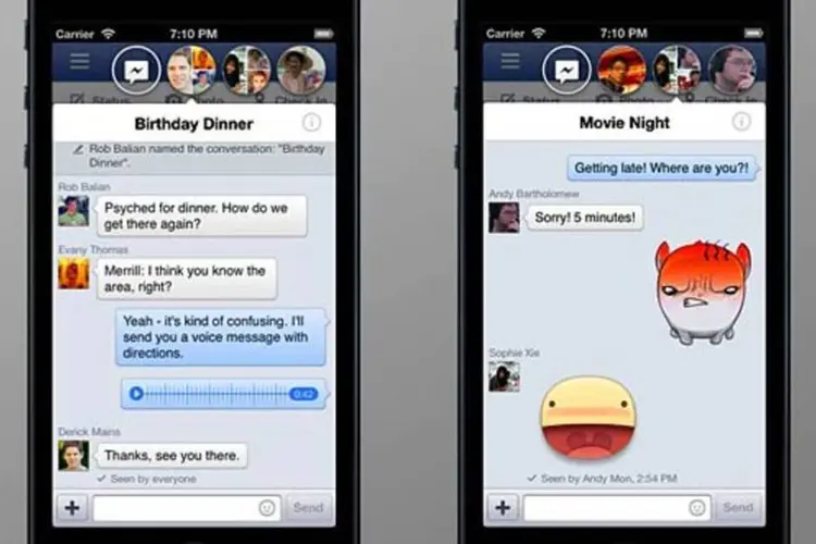 A nova versão trouxe para o iPhone os ícones de bate-papo que estrearam no Android como parte do Facebook Home (Divulgação)