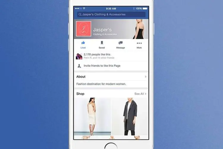 
	Modelo do novo formato de compras no Facebook
 (Reprodução/Buzzfeed/Facebook)