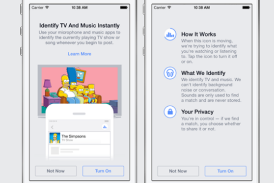 Facebook poderá reconhecer músicas e programas de TV