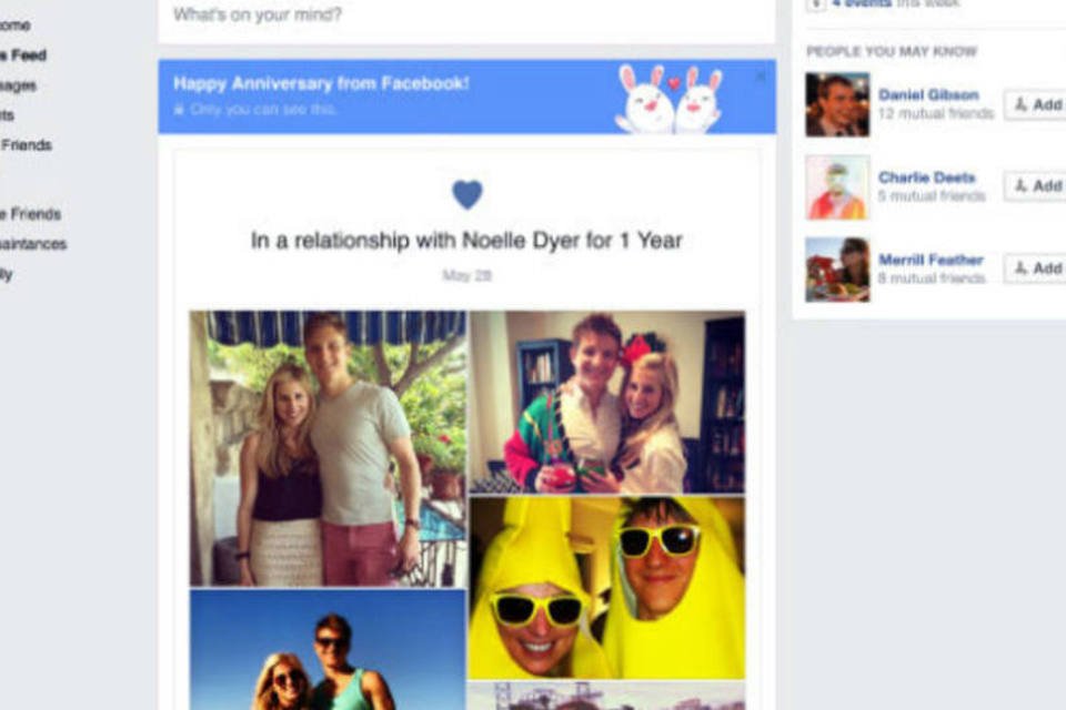 Novo recurso do Facebook cria homenagens para casais
