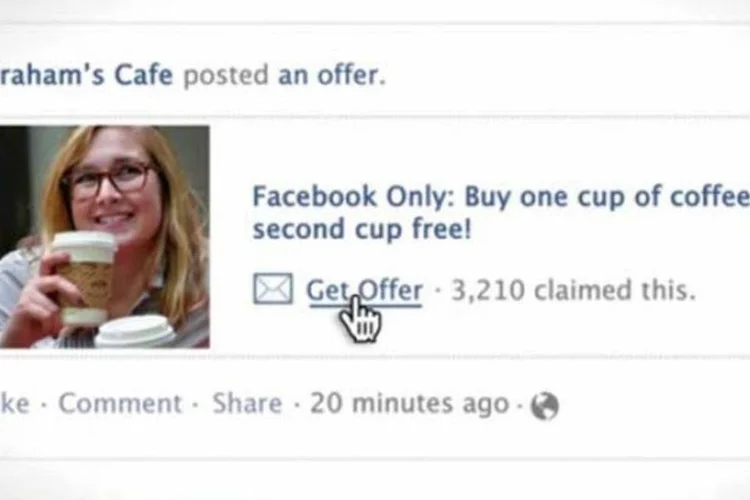 O Facebook Offers é um sistema que permite a estabelecimentos comerciais gerarem ofertas por meio de suas páginas na rede social (Reprodução)
