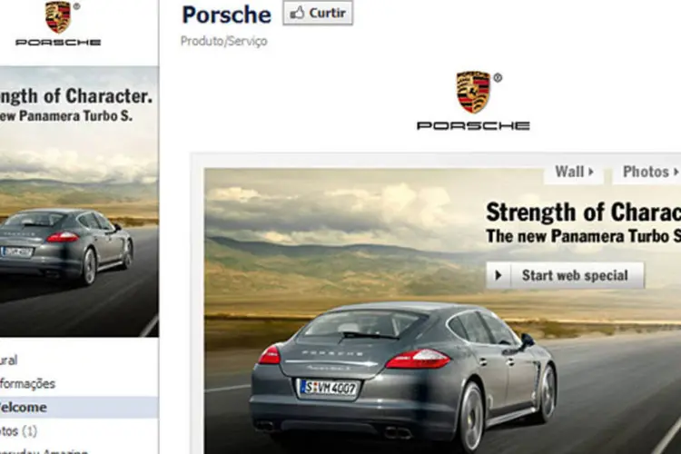 Páginas institucionais no Facebook, como esta da Porsche, podem, agora, ser criadas com base num perfil simples que o usuário já possua (Reprodução)