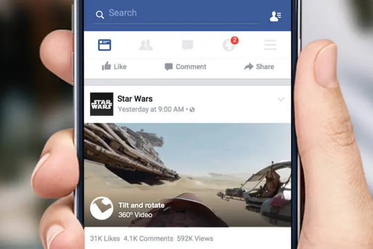 Facebook: vídeos em 360º chegaram ao feed de notícias da rede social (Divulgação/Facebook)