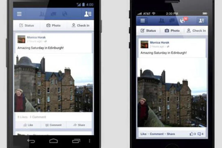 Atualização do app do Facebook para Android, iPhone e iPad traz botão que permite ao usuário o compartilhamento de posts  (Reprodução/Facebook)