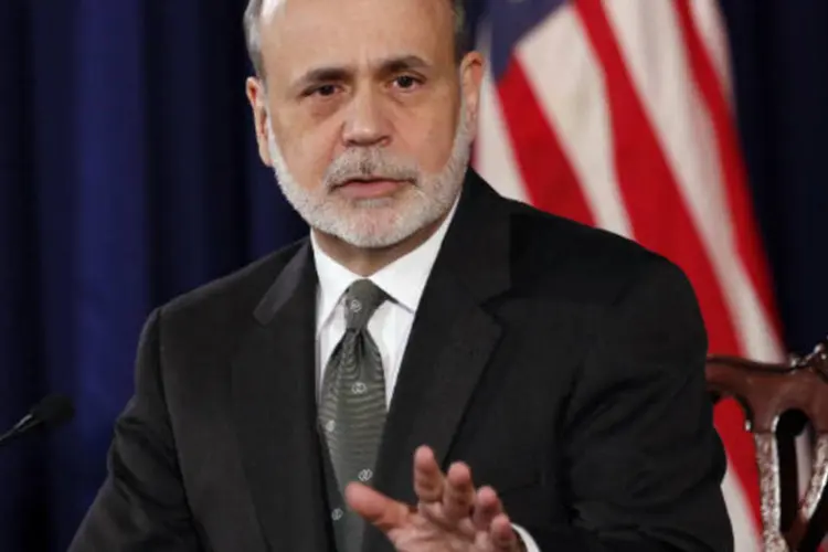 
	O presidente do Federal Reserve (Fed), Ben Bernanke: em janeiro, a folha de balan&ccedil;o do Fed superou a marca de US$ 3 trilh&otilde;es pela primeira vez
 (REUTERS/Kevin Lamarque)