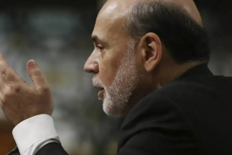 
	Presidente do Federal Reserve (Fed), Ben Bernanke: fala do chairman acabou indo ao encontro das aspira&ccedil;&otilde;es dos investidores que queriam se posicionar em a&ccedil;&otilde;es
 (REUTERS/Gary Cameron)