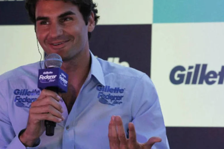 O tenista Roger Federer: o atual tenista número 2 do ranking mundial mostrou muita descontração em sua primeira aparição pública desde que chegou ao Brasil (REUTERS / Nacho Doce)