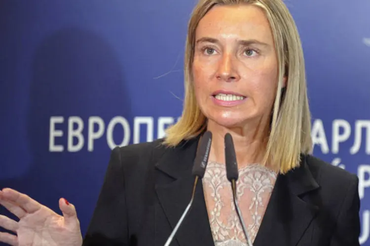 Federica Mogherini: a chefe da diplomacia europeia participa hoje de um encontro de 68 países que fazem parte da coalizão liderada pelos EUA contra o Estado Islâmico (EI) (Laurent Dubrule/ Reuters/Reuters)