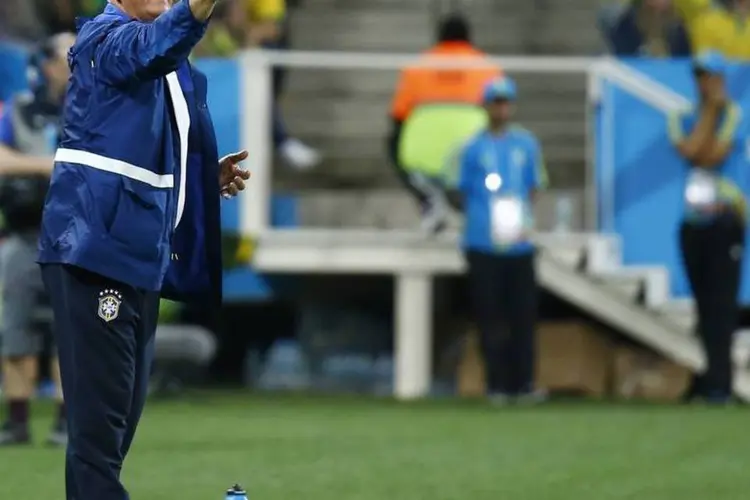 Luiz Felipe Scolari durante a partida contra a Croácia no Itaquerão, na Copa do Mundo (Kai Pfaffenbach/Reuters)