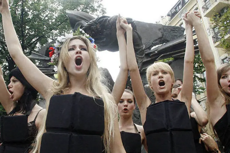 Ativistas do Femen: dividindo as atenções com as próprias causas (Wikimedia Commons)