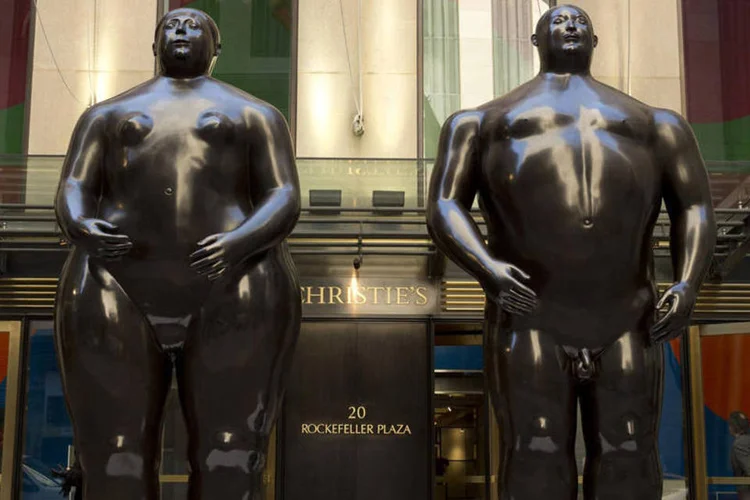 Obra "Adão e Eva", escultura em bronze feita pelo colombiano Fernando Botero (Christies/Divulgação via Reuters)