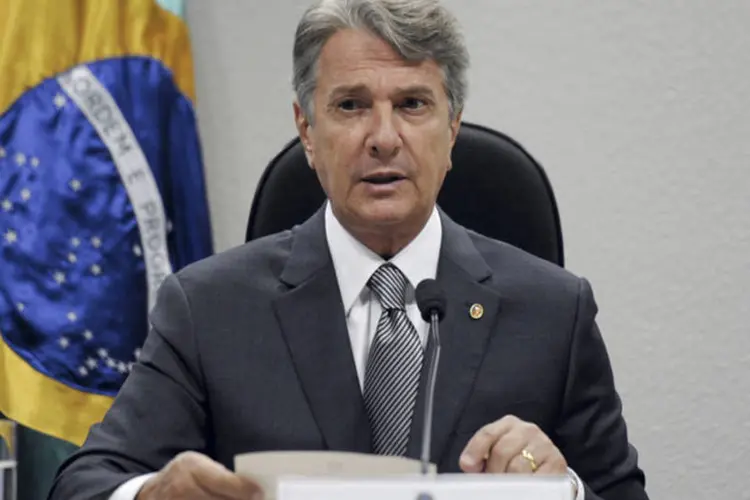 
	Fernando Collor, PTB de Alagoas: ex-presidente exaltou o fato de ele ter sido absolvido pelo STF em duas ocasi&otilde;es
 (José Cruz/Agência Senado)