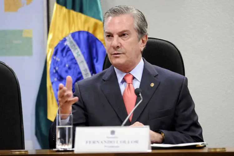 Senador Fernando Collor (PTB-AL) durante reunião da Comissão de Serviços de Infraestrutura (Pedro França/Agência Senado)