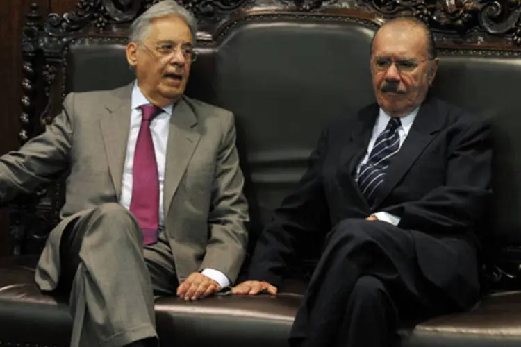 Fernando Henrique Cardoso e José Sarney no Senado (Antônio Cruz/ABr)