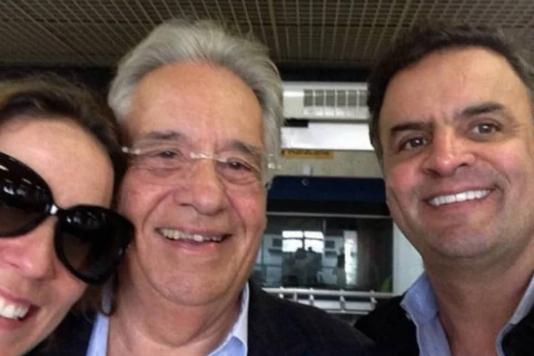 
	Patr&iacute;cia Kundr&aacute;t, FHC e A&eacute;cio: ex-presidente diz que sempre fez pol&iacute;tica com &quot;esperan&ccedil;a e amor&quot;
 (Reprodução/Instagram/Aécio Neves)