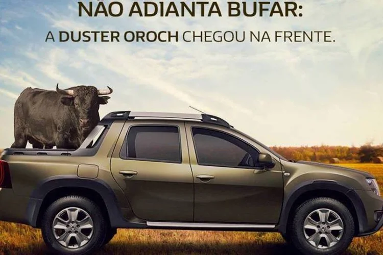 
	A&ccedil;&atilde;o da Renault para provocar a Fiat: &quot;N&atilde;o adianta bufar: A Duster Oroch chegou na frente&quot;
 (Reprodução/Facebook)