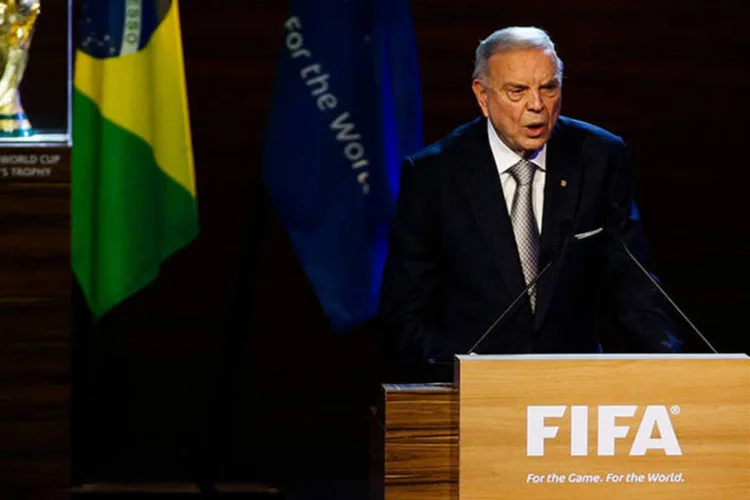 José Maria Marin: em maio de 2015, Marin e outros seis dirigentes da Fifa haviam sido presos a pedido dos Estados Unidos (Alexandre Schneider/Getty Images)