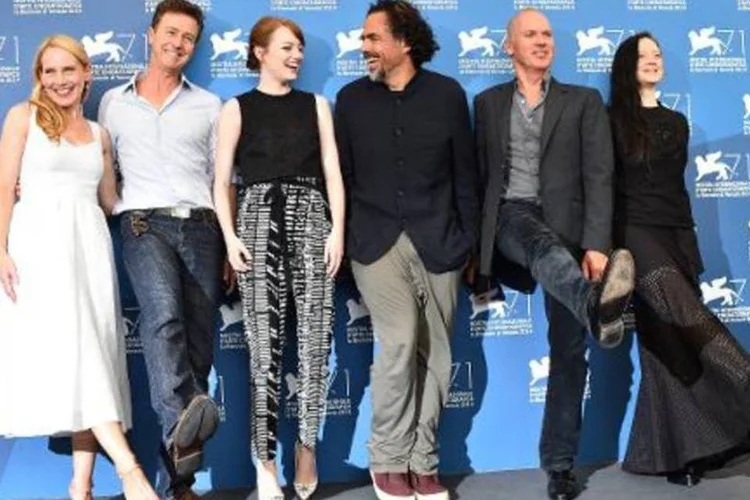 Elenco de Birdman, na sessão de fotos do filme no Festival de Veneza (Gabriel Bouys/AFP)