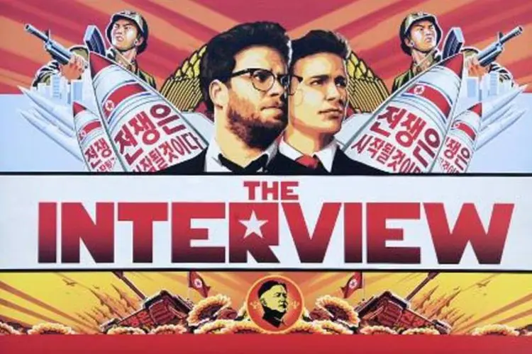O filme da Sony Pictures 'A Entrevista', uma sátira sobre o líder norte-coreano, Kim Jong-un (Robyn Beck/AFP)
