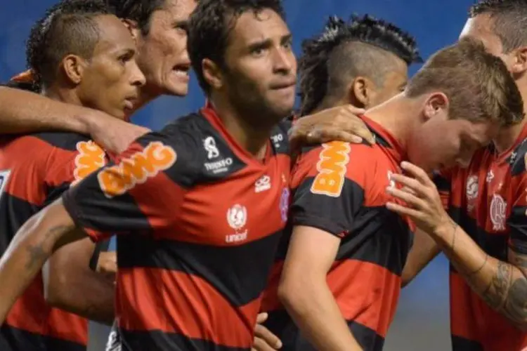 
	Jogadores do Flamengo: novo patrocinador master pelos pr&oacute;ximos tr&ecirc;s anos
 (Alexandre Loureiro/VIPCOMM)