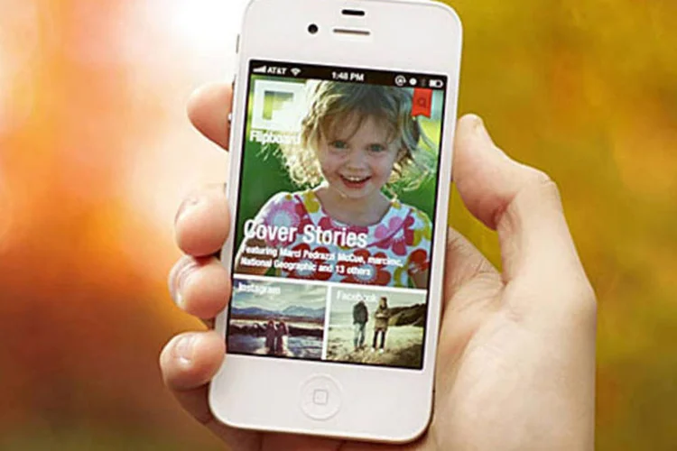 A página inicial do Flipboard para iPhone funciona como uma capa de revista personalizada, mostrando conteúdo alinhado com as preferências do usuário (Divulgação)
