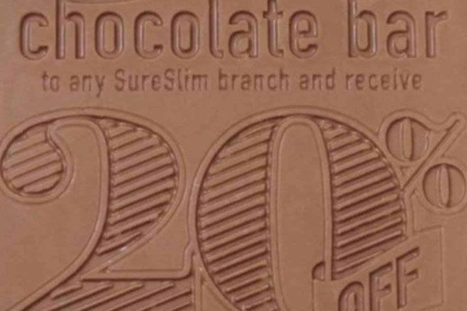 Flyer de chocolate: quem não comer ganha desconto