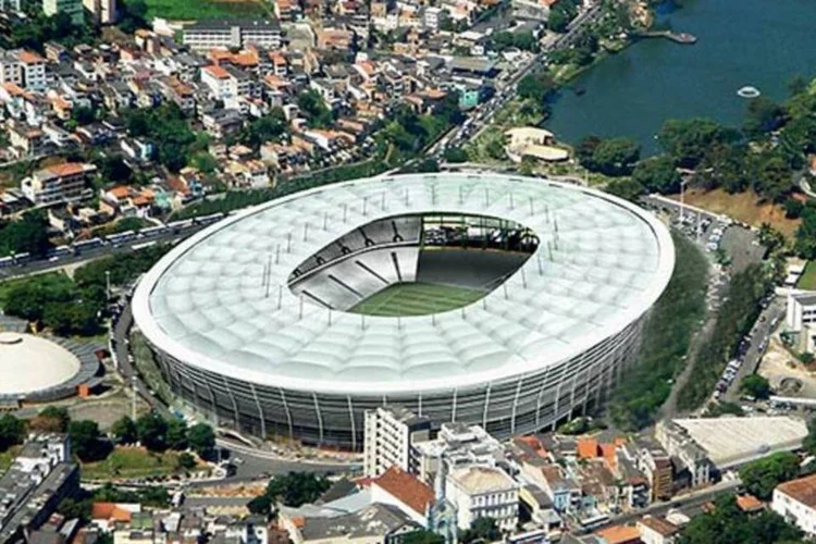 
	Projeto do est&aacute;dio da Fonte Nova, em Salvador: de acordo com a Cons&oacute;rcio, as obras na Arena ultrapassaram 85% de execu&ccedil;&atilde;o
