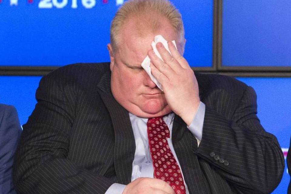 Rob Ford, prefeito de Toronto: o político anunciou estava deixando o cargo após aparecer um novo vídeo em que consome crack (Mark Blinch/Files/Reuters)
