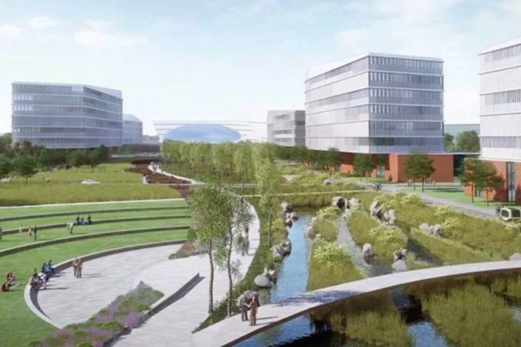 
	Projeto: a Ford vai transformar sua sede em uma &lsquo;minicidade&rsquo; de 690 mil m&sup2; futurista e mais sustent&aacute;vel.
 (Ford Motor Company)