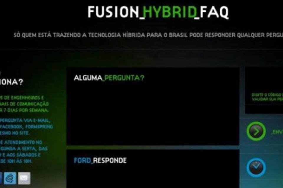 Lançamento do Ford Fusion Hybrid tem FAQ em tempo real