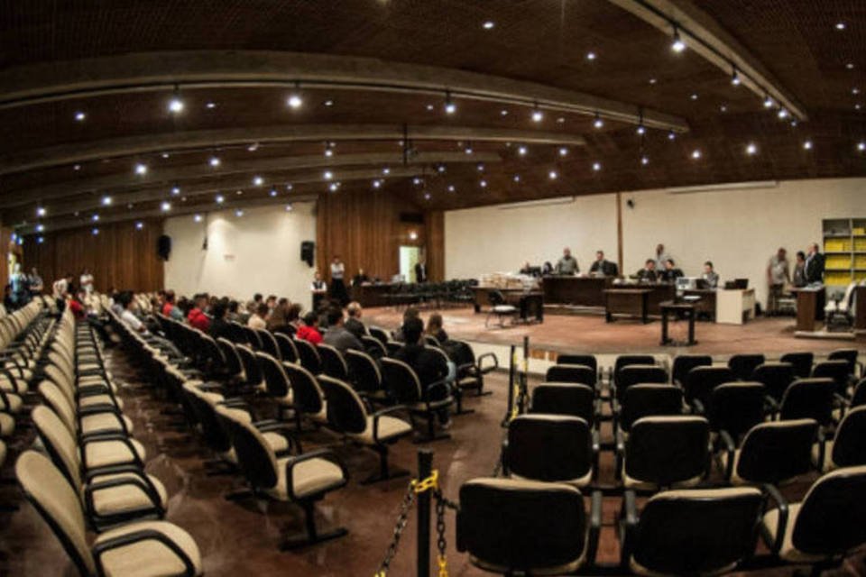 Plenário do Fórum da Barra Funda, na zona oeste de São Paulo, onde 26 policiais militares serão julgados pelo caso que ficou conhecido como Massacre do Carandiru  (Marcelo Camargo/ABr)