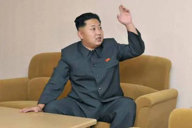 O líder norte-coreano, Kim Jong-Un: manobra é tentativa de reforçar seu controle sobre o país, segundo relatório sul-coreano (Kcna Via Kns/AFP)