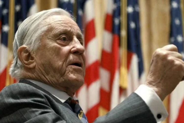 Foto de Ben Bradlee, ex-editor executivo do Washington Post, que morreu aos 93 anos (Alex Gallardo/Reuters)