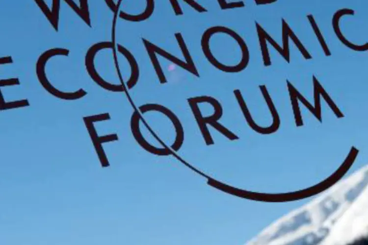 Logo do encontro anual do Fórum Econômico Mundial: evento será de 22 a 25 de janeiro (Johannes Eisele/AFP)