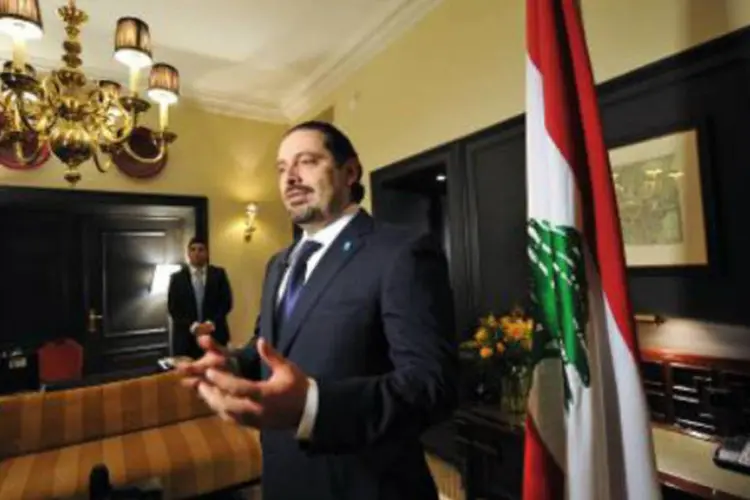 O ex-premiê libanês Saad Hariri: esta é uma brusca mudança de posicionamento em relação a suas recentes declarações contra o Hezbollah (Jan Hennop/AFP/AFP)