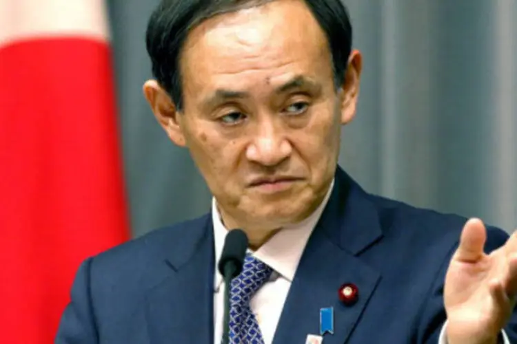 Yoshihide Suga: ele reafirmou o posicionamento do governo japonês perante a possibilidade de continuar com o tratado sem a presença americana (Getty Images/Exame Hoje)