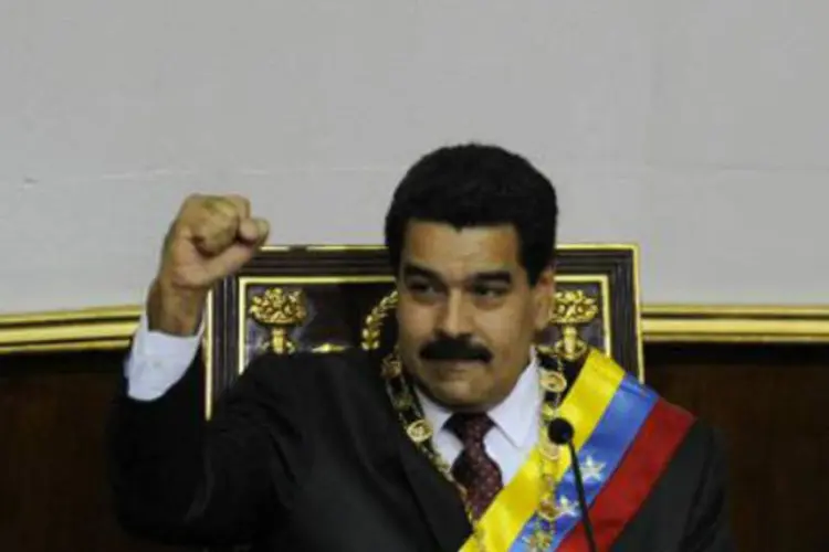 O presidente da Venezuela, Nicolas Maduro: Maduro acusou os meios de comunicação de difundir telenovelas que incentivam a violência (Leo Ramirez/AFP)