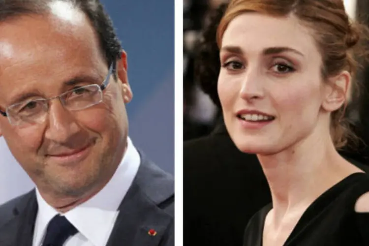 Presidente da França, François Hollande, e a atriz Julie Gayet: revista informou que o presidente "costuma passar a noite" na residência da atriz (Getty Images)