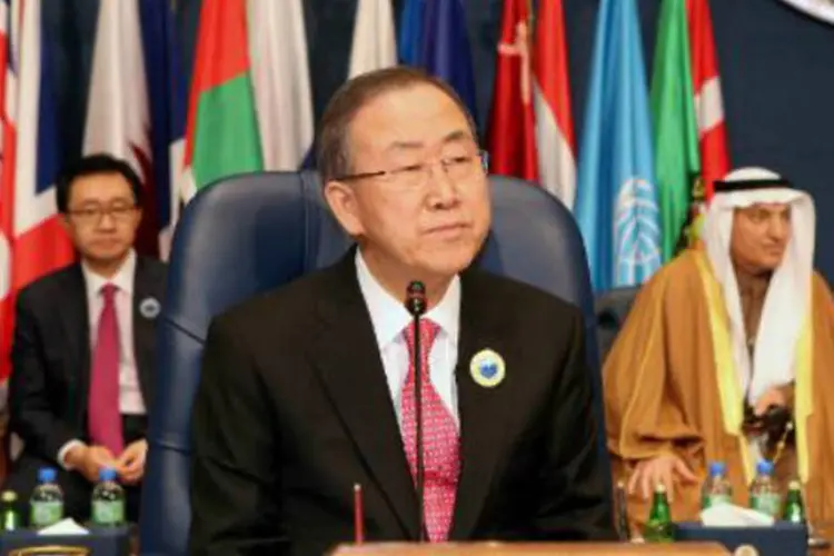 O secretário-geral da ONU, Ban Ki-moon: Ban mostrou sua preocupação pelo crescente número de mortos pelo confronto no Sudão do Sul (Yasser al-Zayyat/AFP)