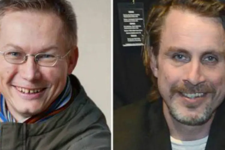 Os jornalistas suecos Magnus Falkehed (e) e Niclas Hammarstrom: diversos jornalistas desapareceram na Síria (Jacques Demarthon/Leif R. Jansson/AFP)