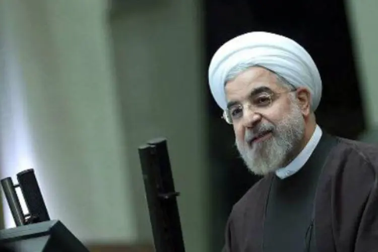 O presidente iraniano, Hassan Rohani, discursa: "não tememos o alvoroço provocado por umas poucas pessoas", disse (AFP)