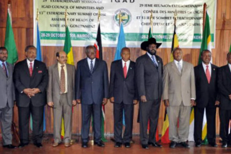Líderes da Autoridade Internacional para o Desenvolvimento (Igad, na sigla em inglês): líderes tentam encontrar uma solução à crise no Sudão (AFP/Getty Images)