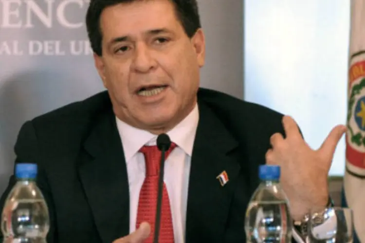 O presidente do Paraguai, Horacio Cartes: apesar da Venezuela já fazer parte do Mercosul, o Senado paraguaio ainda não aprovou seu ingresso (Getty Images)