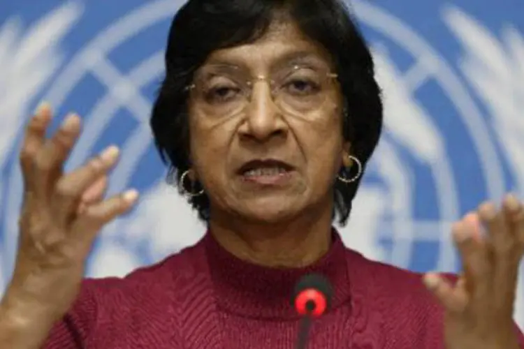 A alta comissária das Nações Unidas para os Direitos Humanos, Navi Pillay: "provas indicam uma responsabilidade no mais alto nível de governo", disse (Fabrice Coffrini/AFP)